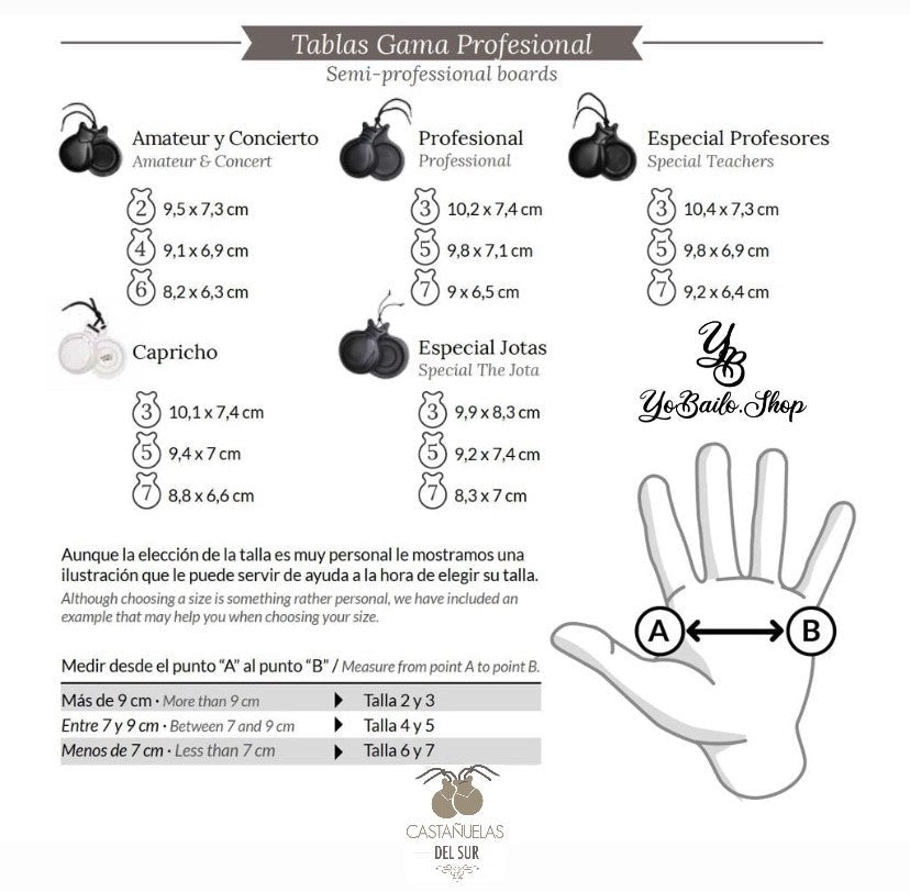 Castañuelas para JOTA PROFESIONAL de Castañuelas del Sur