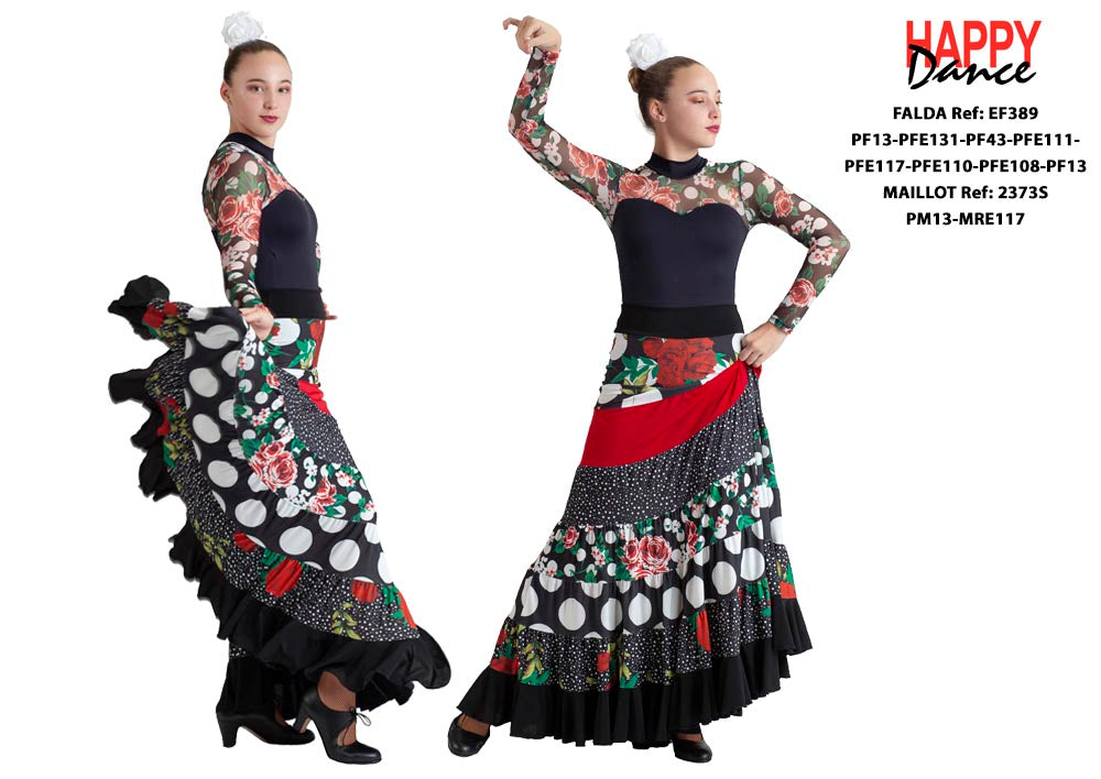 FALDA FLAMENCO CANASTERA EF389 PERSONALIZADA Happy Dance