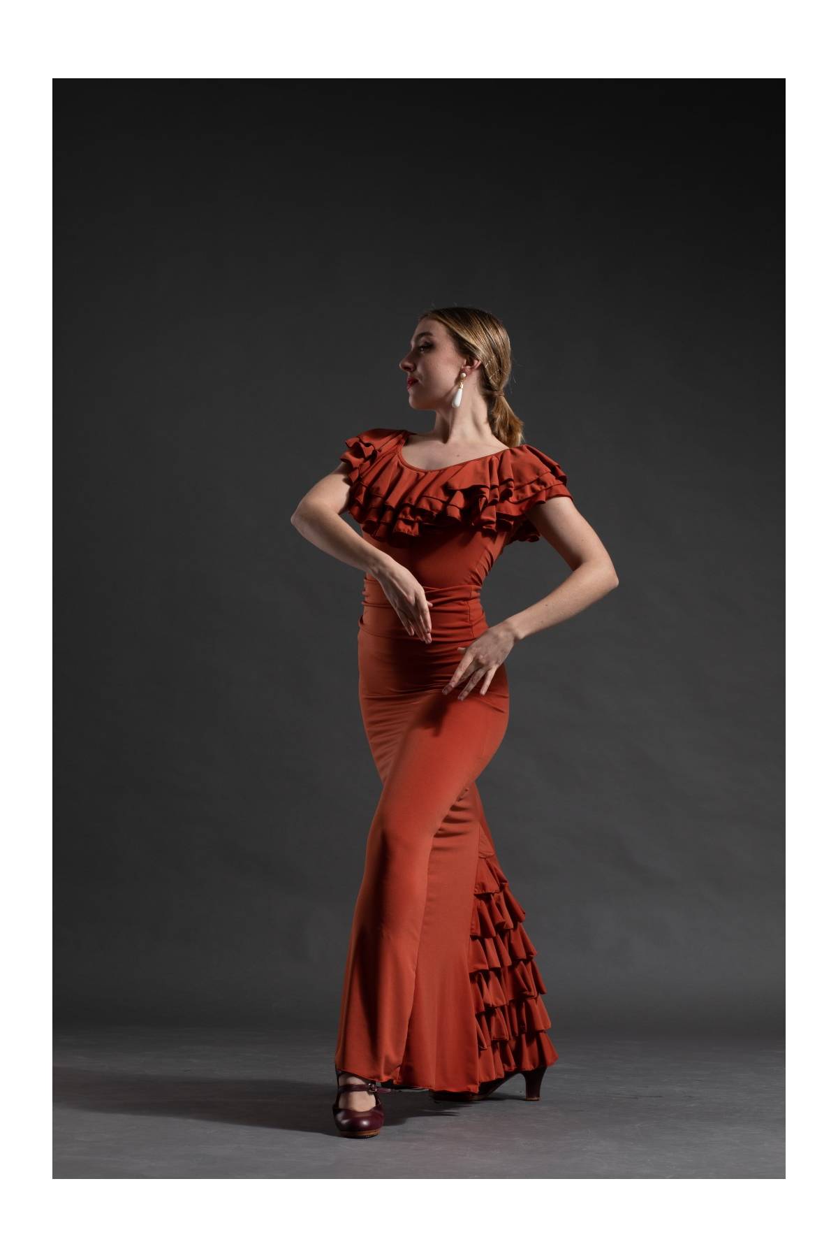Falda de ensayo de flamenco con fajín 3387 ANDUJAR de Davedans