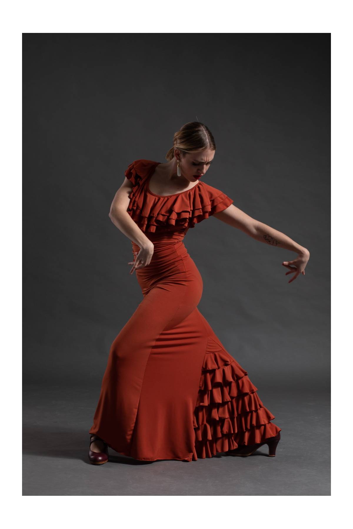 Falda de ensayo de flamenco con fajín 3387 ANDUJAR de Davedans
