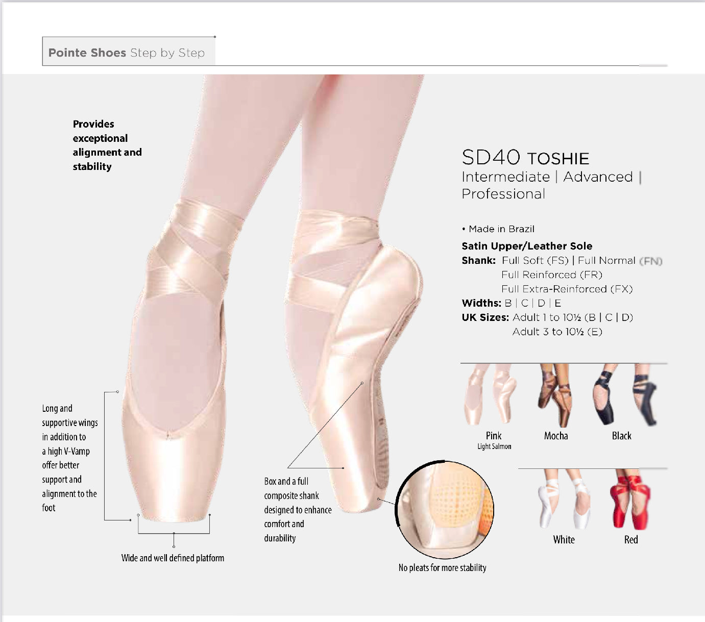 Zapatillas de puntas SD40 TOSHIE de Ballet Clásico de SoDança