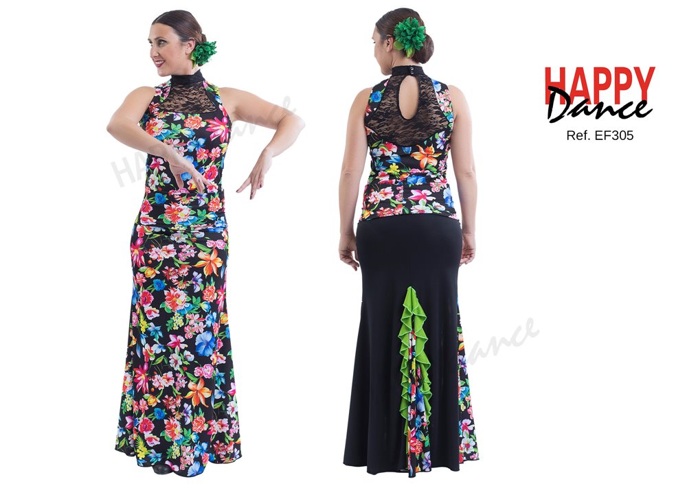 FALDA FLAMENCO EF305 PERSONALIZADA Happy Dance