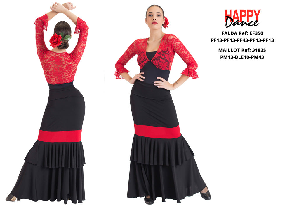 Falda Flamenca Godet Trasero Happy Dance para Comprar Online