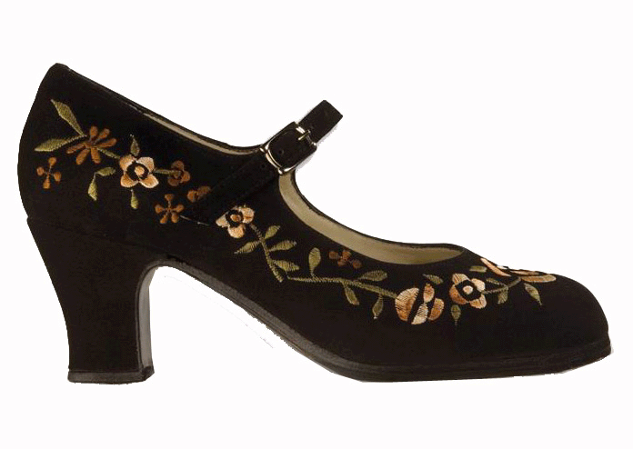 Zapato de flamenco M12 BORDADO CORREA I de Begoña Cervera