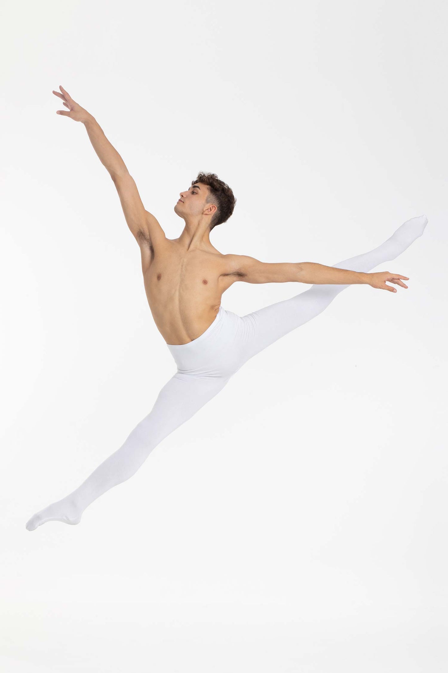 Mallas de Ballet blancas de gran elasticidad para hombre y niño