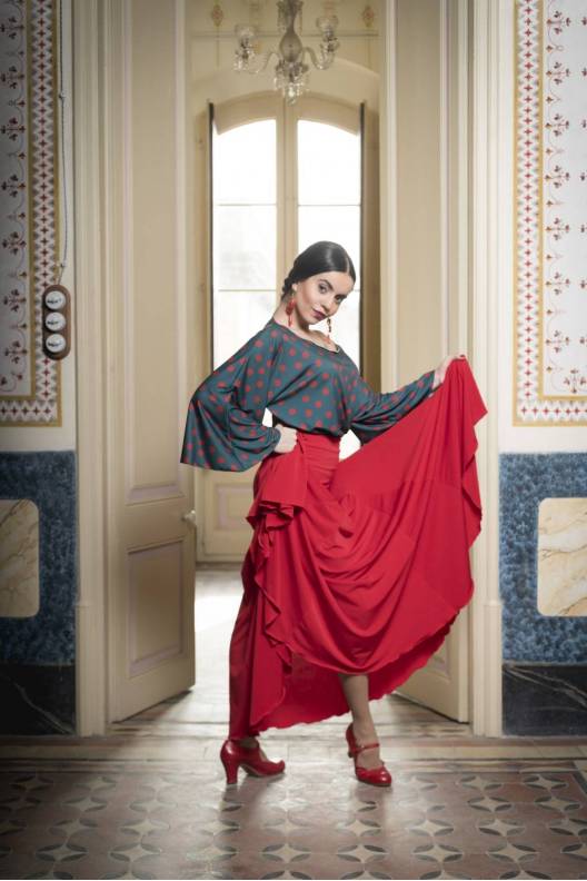 Falda de ensayo de flamenco con fajín para niñas CALA de Davedans